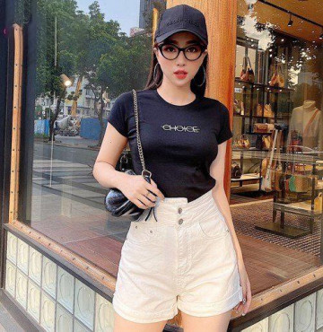 bán sỉ áo thun nữ cổ tròn thêu chữ thun thái